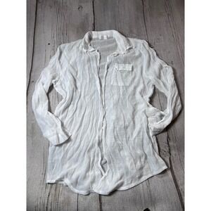 Zoye Chen Button Down Shirt Womens XL White Boho Coastal Minimalist